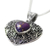 Sterling silver pendant necklace, 'Purple Heart Attunement' - Silver Purple Composite Turquoise Pendant Necklace (image 2e) thumbail
