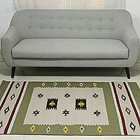 Wool area rug, 'Spring Allure' (4x6)