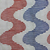 Mantón de seda - Mantón de seda estampado en carmesí y azul de Prusia de la India