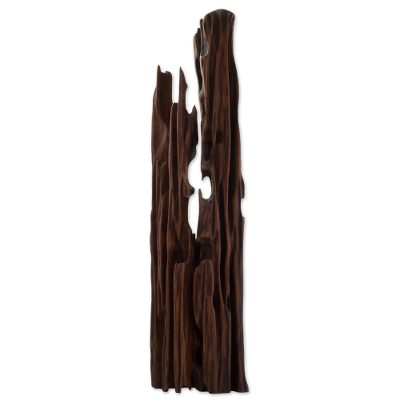 Driftwood sculpture, 'Connection' - Driftwood Sculpture Hand Carved by Indian Artisan