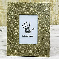 Featured review for Aluminum repousse photo frame, Flowery Green (4x6)