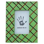 Wood photo frame, 'Green Glamour' (4x6) - Green Rectangular Wood Photo Frame (4x6) from India