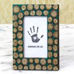 Bamboo and wood photo frame, 'Bamboo Glory' (4x6) - Bamboo Rectangular Wood Photo Frame (4x6) from India