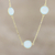 Gold plated chalcedony station necklace, 'Skyward Charm' - Gold Plated Chalcedony Station Necklace from India