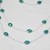 Onyx station necklace, 'Protective Green' - Sterling Silver Green Onyx Station Necklace from India