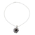 Rainbow moonstone and garnet pendant necklace, 'Radiant Flower' - Rainbow Moonstone Garnet Sterling Silver Pendant Necklace