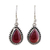 Garnet dangle earrings, 'Radiant Dewdrops' - Sterling Silver and Garnet Drop Shape Dangle Earrings