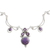 Amethyst pendant necklace, 'Radiant Princess in Purple' - Hand Made Amethyst Turquoise Pendant Necklace from India