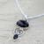 Onyx pendant necklace, 'Romantic Journey' - Hand Made Onyx and Sterling Silver Pendant Necklace