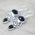 Onyx dangle earrings, 'Romantic Journey' - Hand Made Onyx Sterling Silver Dangle Earrings from India