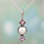 Amethyst and cultured pearl pendant necklace, 'Purple Guardians' - Amethyst and Cultured Pearl Pendant Necklace from India thumbail