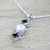 Amethyst and cultured pearl pendant necklace, 'Purple Guardians' - Amethyst and Cultured Pearl Pendant Necklace from India (image 2c) thumbail