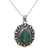 Malachite pendant necklace, 'Sophisticated in Green' - Malachite and Sterling Silver Pendant Necklace from India thumbail