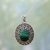 Malachite pendant necklace, 'Mystical Beauty' - Handcrafted Sterling Silver and Malachite Pendant Necklace (image 2) thumbail