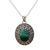Malachite pendant necklace, 'Mystical Beauty' - Handcrafted Sterling Silver and Malachite Pendant Necklace thumbail