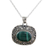 Malachite pendant necklace, 'Beguiling Green' - Sterling Silver Green Malachite Pendant and Chain