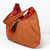 Cotton shoulder bag, 'Eastern Allure' - Indian Orange Floral Hand-woven 100% Cotton Shoulder Bag (image 2b) thumbail