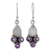 Rainbow moonstone and amethyst dangle earrings, 'Enthralling Sky in Purple' - Rainbow Moonstone and Amethyst Dangle Earrings from India