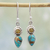 Citrine dangle earrings, 'Watery Allure' - Citrine and Composite Turquoise Dangle Earrings from India thumbail