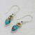 Citrine dangle earrings, 'Watery Allure' - Citrine and Composite Turquoise Dangle Earrings from India (image 2b) thumbail