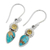 Citrine dangle earrings, 'Watery Allure' - Citrine and Composite Turquoise Dangle Earrings from India (image 2d) thumbail