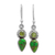 Peridot dangle earrings, 'Arbor Allure' - Peridot and Composite Turquoise Dangle Earrings from India