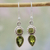 Peridot dangle earrings, 'Forest Sparkle' - Peridot and Sterling Silver Dangle Earrings from India thumbail