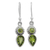 Peridot dangle earrings, 'Forest Sparkle' - Peridot and Sterling Silver Dangle Earrings from India (image 2a) thumbail