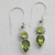 Peridot dangle earrings, 'Forest Sparkle' - Peridot and Sterling Silver Dangle Earrings from India (image 2b) thumbail
