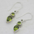 Peridot dangle earrings, 'Forest Sparkle' - Peridot and Sterling Silver Dangle Earrings from India (image 2c) thumbail