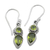 Peridot dangle earrings, 'Forest Sparkle' - Peridot and Sterling Silver Dangle Earrings from India (image 2e) thumbail