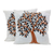 Cotton cushion covers, 'Summer Quiet' (pair) - Embroidered Cotton Cushion Covers Pumpkin Tree (Pair) India
