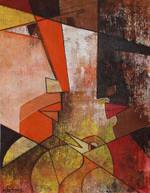 'Pure Love' - Expressionist Angular Painting of Faces from India