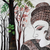 „Buddha mit der Natur“ – Mehrfarbiges expressionistisches Gemälde von Buddha aus Indien