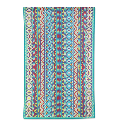 Bufanda de algodón - Bufanda estampada multicolor 100% algodón de la India