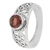 Garnet single stone ring, 'Blossoming Desire' - Garnet and Sterling Silver Single Stone Ring from India (image 2c) thumbail