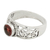 Garnet single stone ring, 'Blossoming Desire' - Garnet and Sterling Silver Single Stone Ring from India (image 2d) thumbail