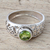 Peridot single stone ring, 'Blossoming Desire' - Peridot and Sterling Silver Indian Ring with Paisley Design (image 2) thumbail