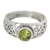 Peridot single stone ring, 'Blossoming Desire' - Peridot and Sterling Silver Indian Ring with Paisley Design thumbail