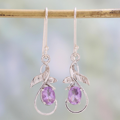 Amethyst dangle earrings, Lilac Fantasy