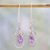 Amethyst dangle earrings, 'Lilac Fantasy' - Sterling Silver and Amethyst Dangle Hook Earrings from India thumbail