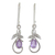 Amethyst dangle earrings, 'Lilac Fantasy' - Sterling Silver and Amethyst Dangle Hook Earrings from India (image 2a) thumbail
