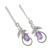 Amethyst dangle earrings, 'Lilac Fantasy' - Sterling Silver and Amethyst Dangle Hook Earrings from India (image 2d) thumbail
