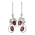 Garnet dangle earrings, 'Crimson Passion' - Handcrafted Garnet and Sterling Silver Dangle Earrings thumbail