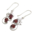 Garnet dangle earrings, 'Crimson Passion' - Handcrafted Garnet and Sterling Silver Dangle Earrings (image 2c) thumbail