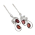 Garnet dangle earrings, 'Crimson Passion' - Handcrafted Garnet and Sterling Silver Dangle Earrings (image 2d) thumbail