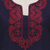 Cotton tunic, 'Indigo Grandeur' - Red Lotus Embroidery on Indigo Blue Cotton Tunic from India (image 2e) thumbail
