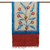 Mantón de seda - Mantón de seda indio floral tejido a mano en pavo real y manzana