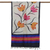 Silk shawl, 'Amber Lilies' - Hand Woven Multicolored Floral Silk Shawl from India