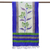 Mantón de seda - Mantón de seda floral tejido a mano en azul y verde de la India